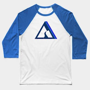 Abstract Mountain Blue Baseball T-Shirt